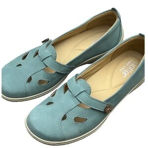 Hotter Nirvana Blue Nubuck Comfort Concept Slip On Loafers Shoes US 7.5